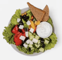 Food-Grécky šalát s Balkánskym syrom a tzaziky omáčkou