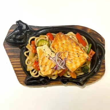 Food-Hot Salmon Teriyaki Udon