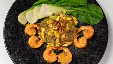 Food-C7 Mien Xao s krevetami